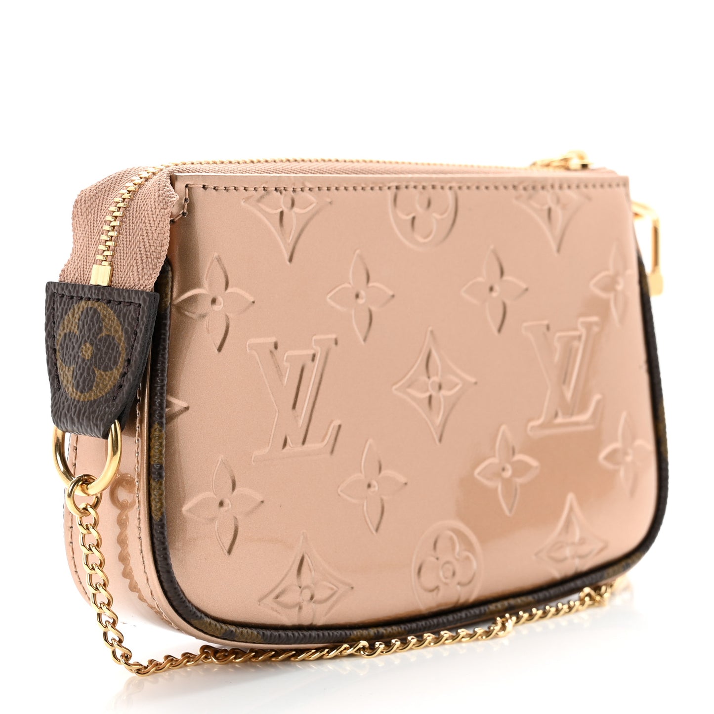 Metallic Vernis Mini Pochette Accessories Rose Gold