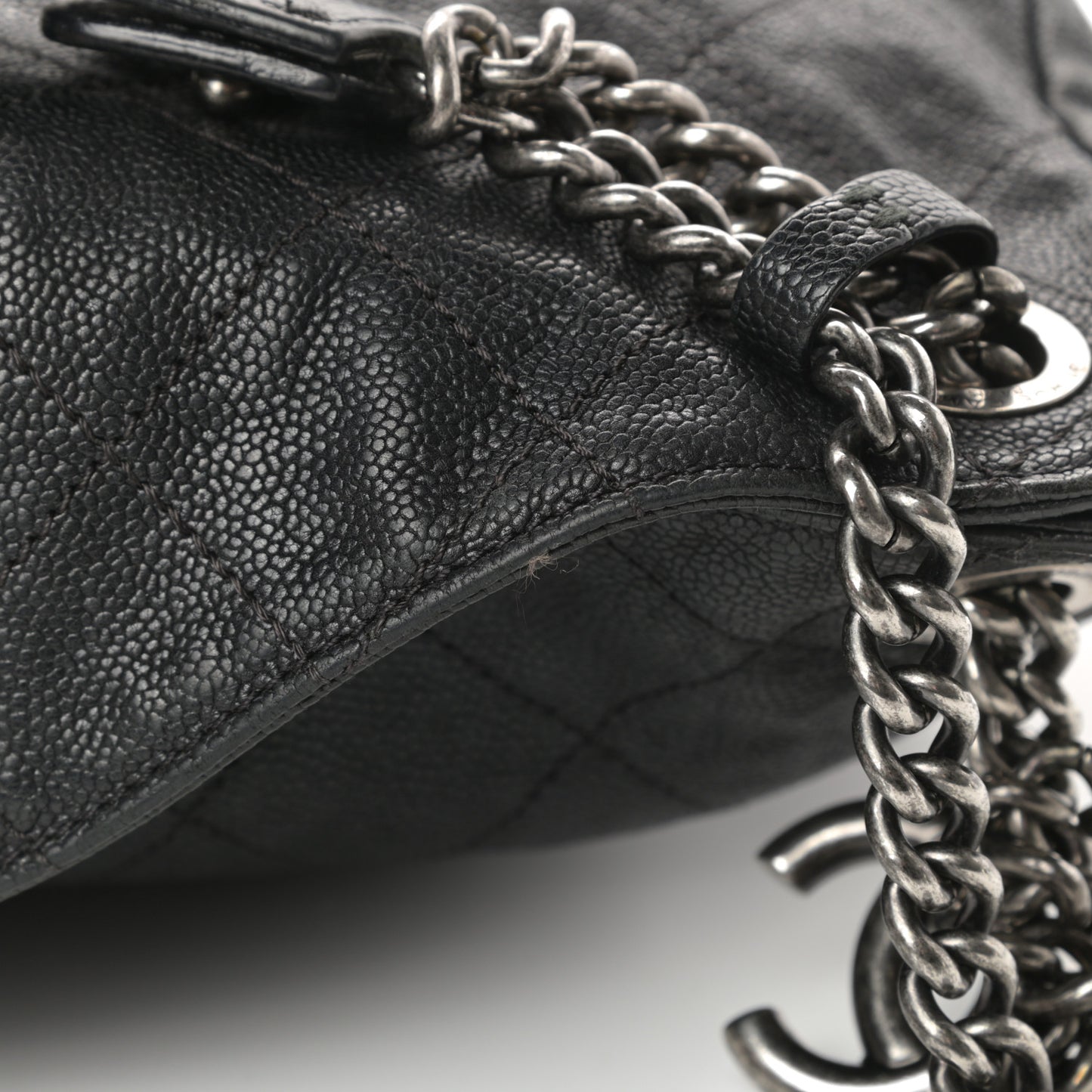 Caviar Quilted Simply CC Hobo Black