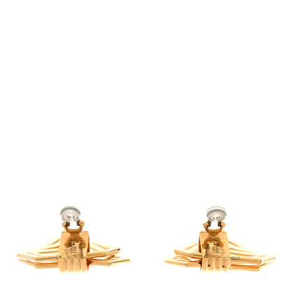 Gucci Metal Geometric Earrings Gold 3 of 5