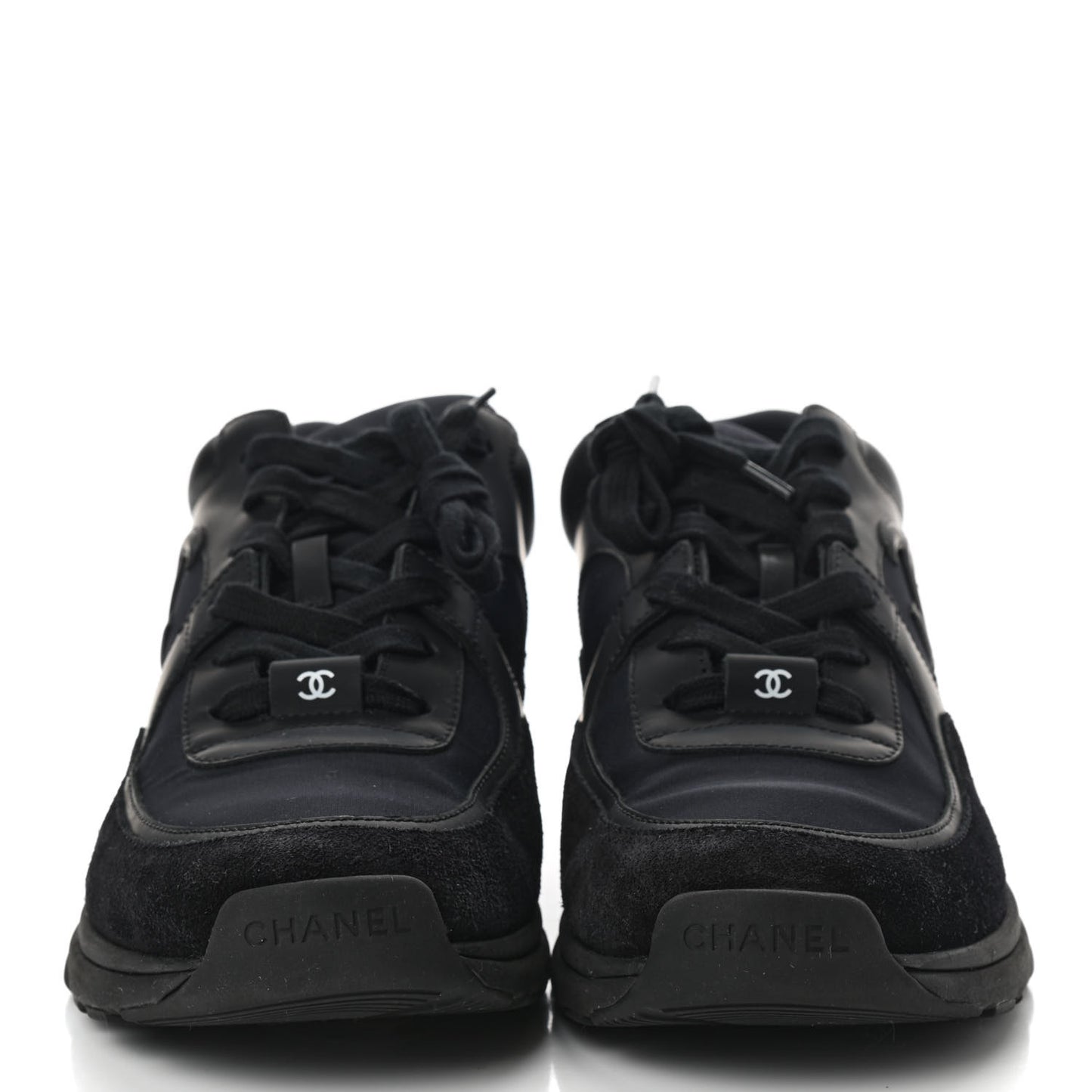 Toile Suede Calfskin CC Sneakers 39.5 Black