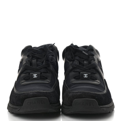Chanel Toile Suede Calfskin CC Sneakers 39.5 Black 2 of 7