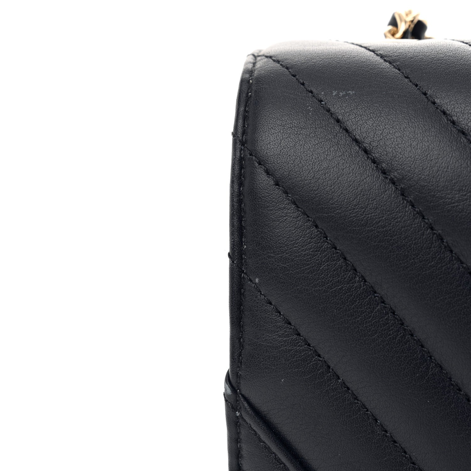 Chanel Calfskin Chevron Quilted Small Statement Flap Navy Blue 12 of 13