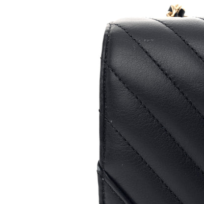 Chanel Calfskin Chevron Quilted Small Statement Flap Navy Blue 12 of 13