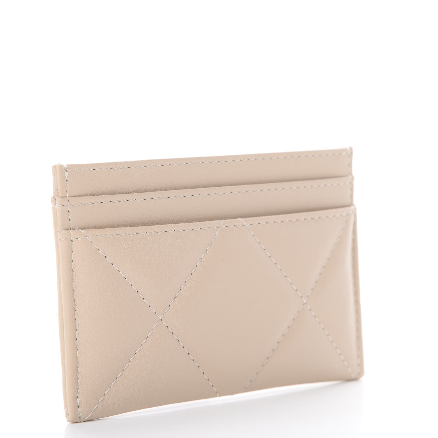 Chanel Goatskin Quilted 19 Card Holder Beige 2 of 7