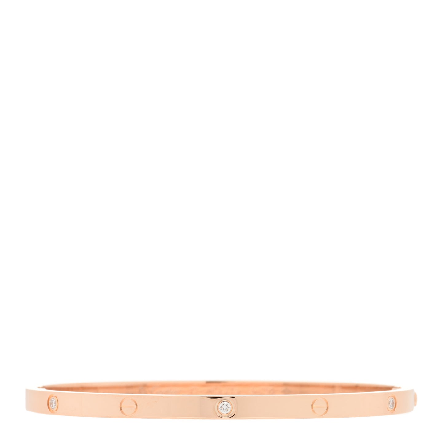 18K Pink Gold 6 Diamond Small LOVE Bracelet 17