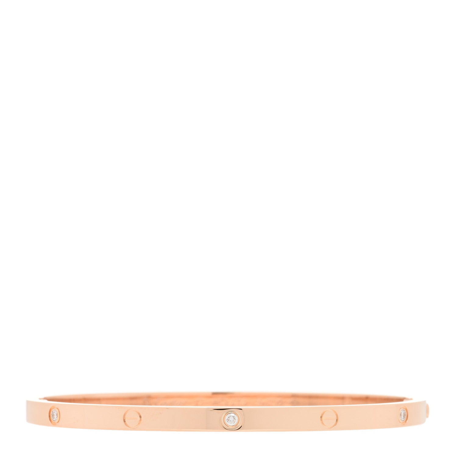 Cartier 18K Pink Gold 6 Diamond Small LOVE Bracelet 17 1 of 5