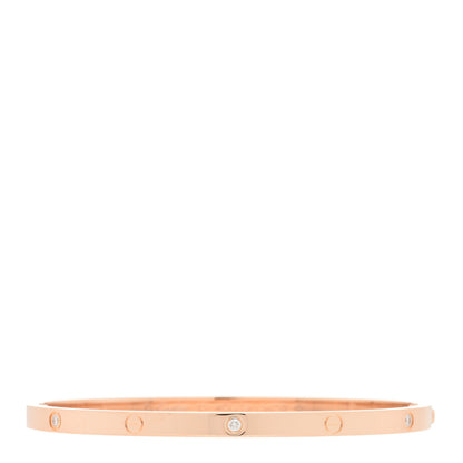 Cartier 18K Pink Gold 6 Diamond Small LOVE Bracelet 17 1 of 5