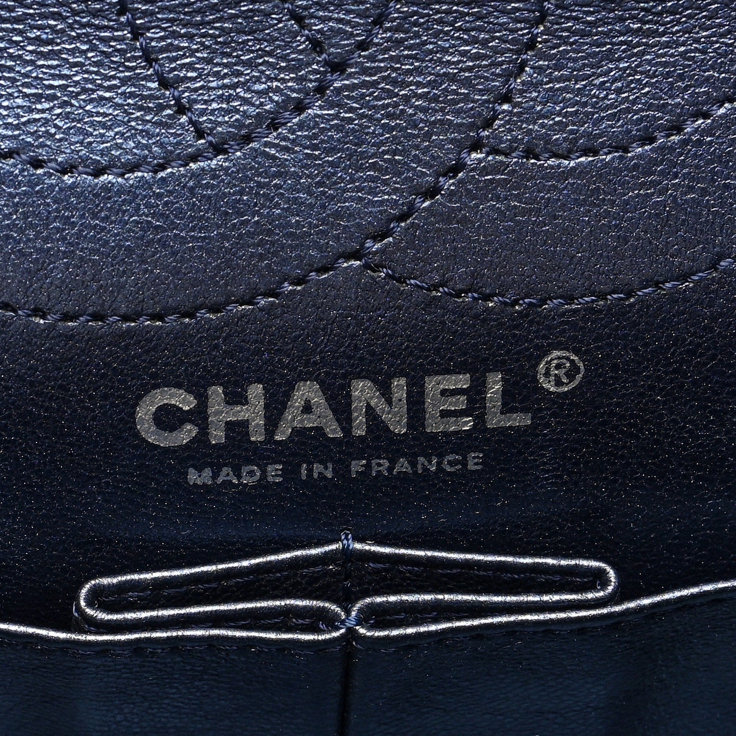 Metallic Aged Calfskin Quilted 2.55 Reissue 226 Flap Dark Navy Blue