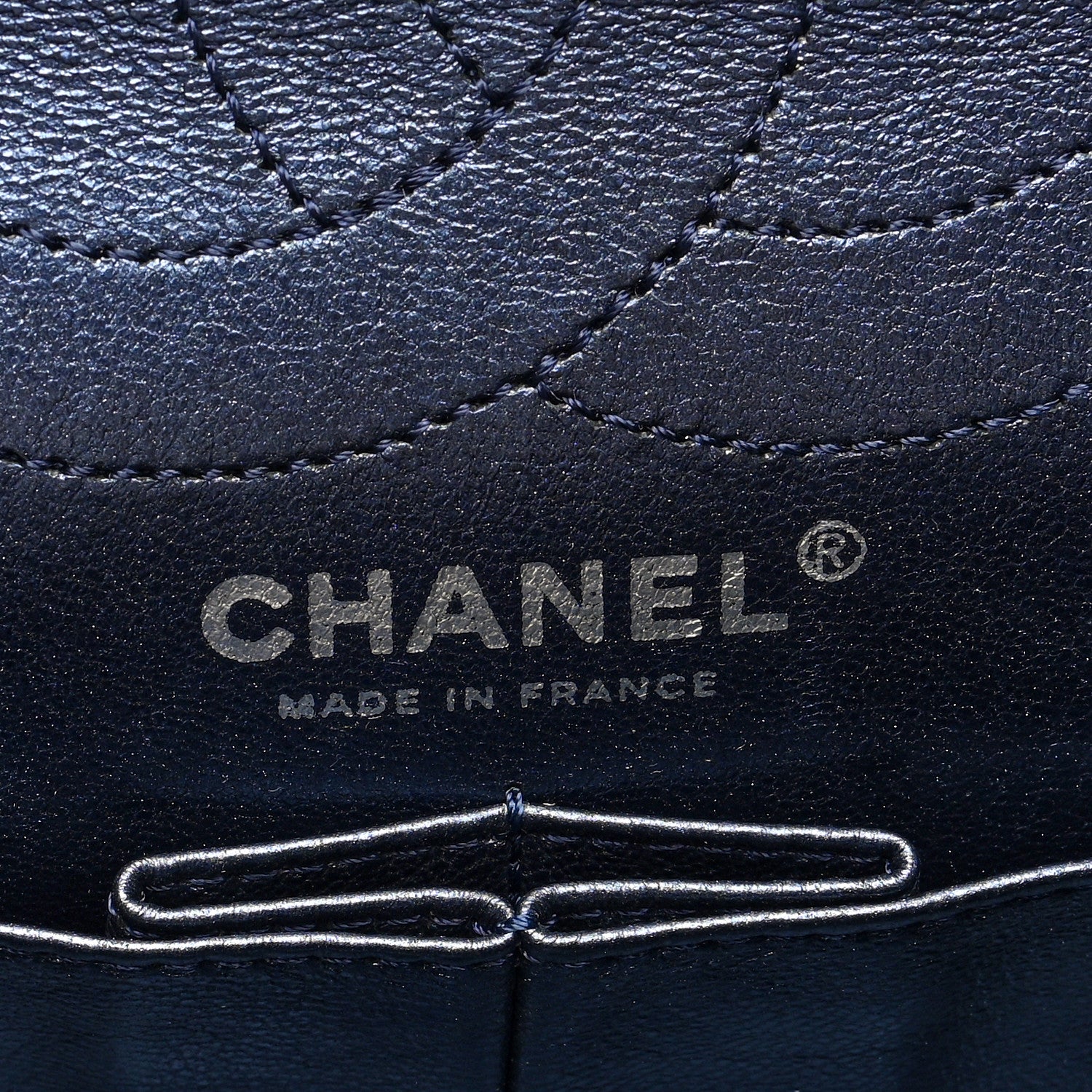 Chanel Metallic Aged Calfskin Quilted 2.55 Reissue 226 Flap Dark Navy Blue 6 of 10