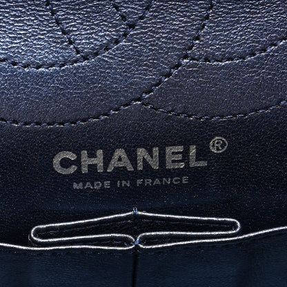 Chanel Metallic Aged Calfskin Quilted 2.55 Reissue 226 Flap Dark Navy Blue 6 of 10