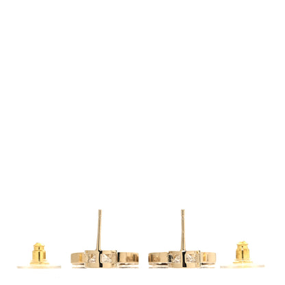 Chanel Crystal CC Heart Drop Earrings Gold 3 of 5