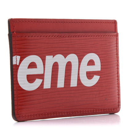 Louis Vuitton X SUPREME Epi Card Holder Red 3 of 8