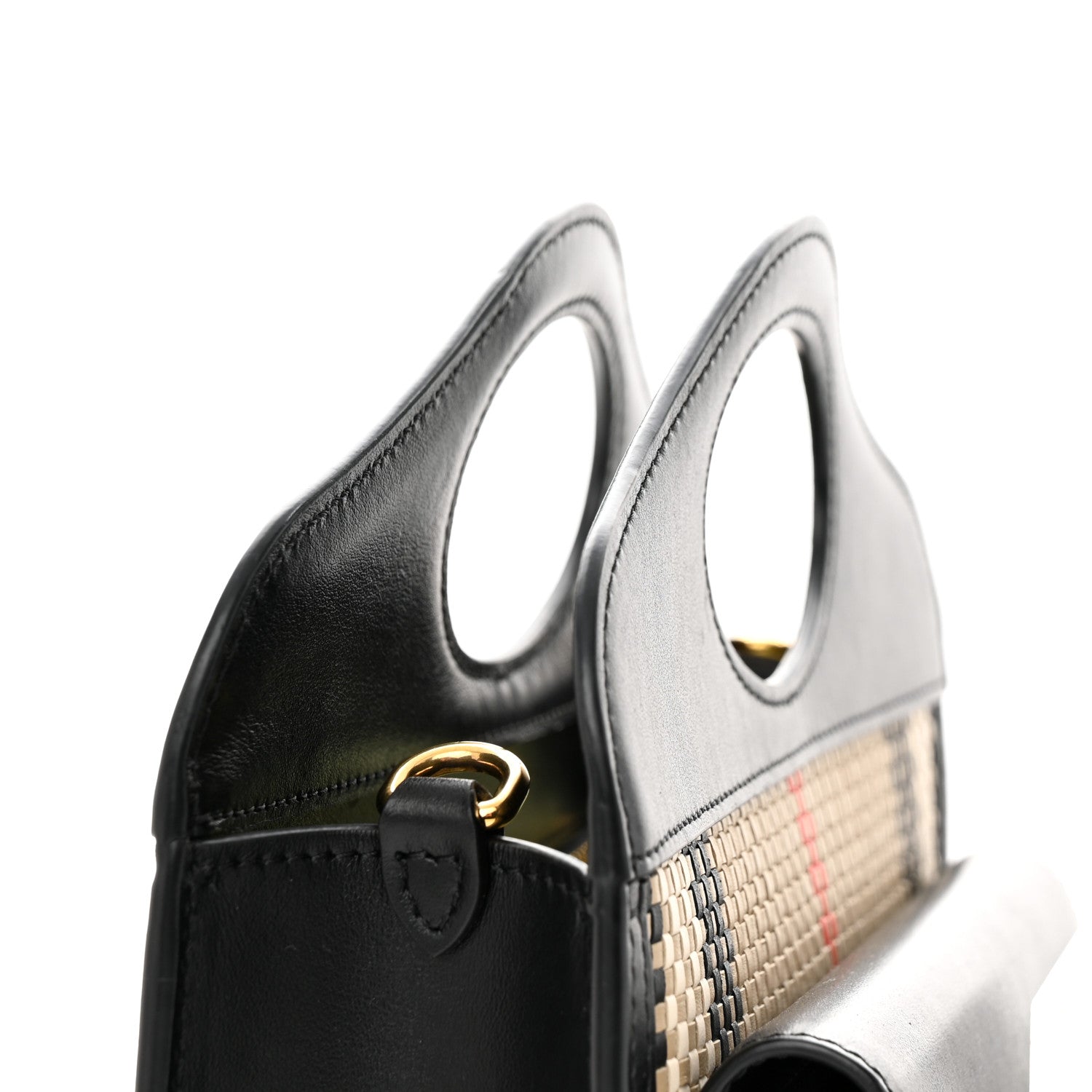 Burberry Calfskin Check Mini Pocket Bag Black 12 of 12