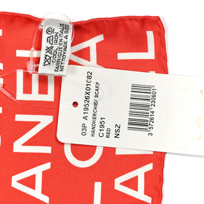 Chanel Silk CC Logo Square Scarf Red 4 of 5