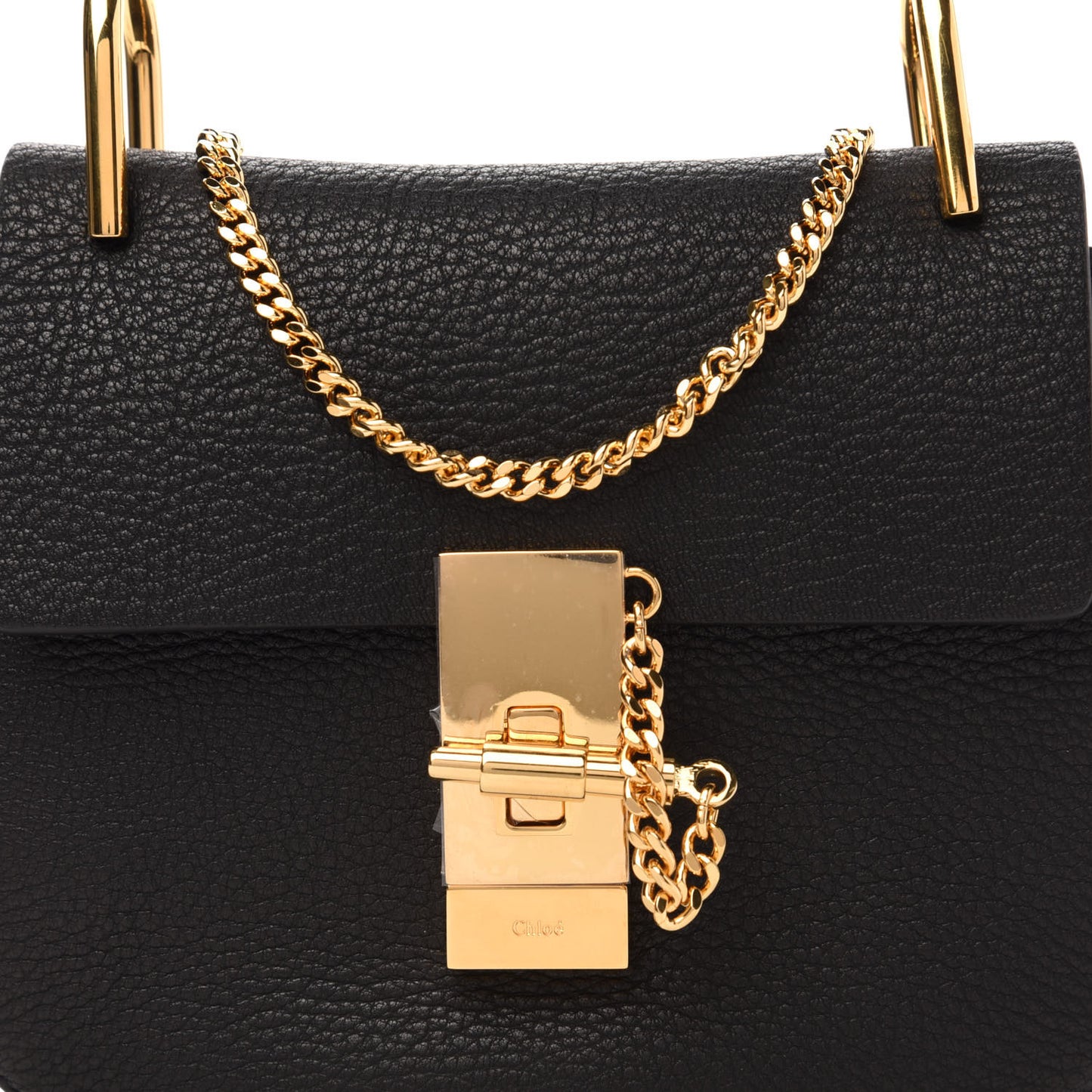 Grained Lambskin Mini Drew Shoulder Bag Black