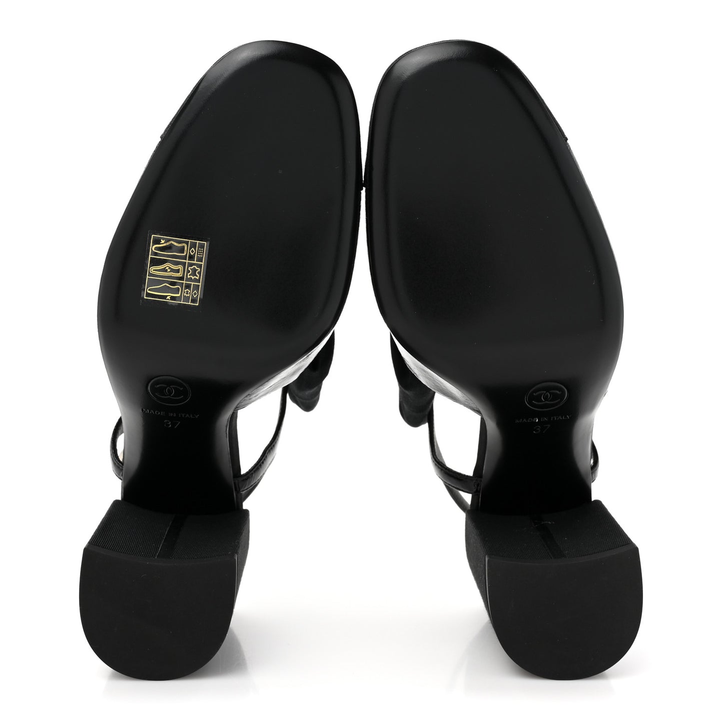 Crumpled Shiny Fabric Grosgrain Cap Toe Camellia Bow Slingback Pumps 37 Black