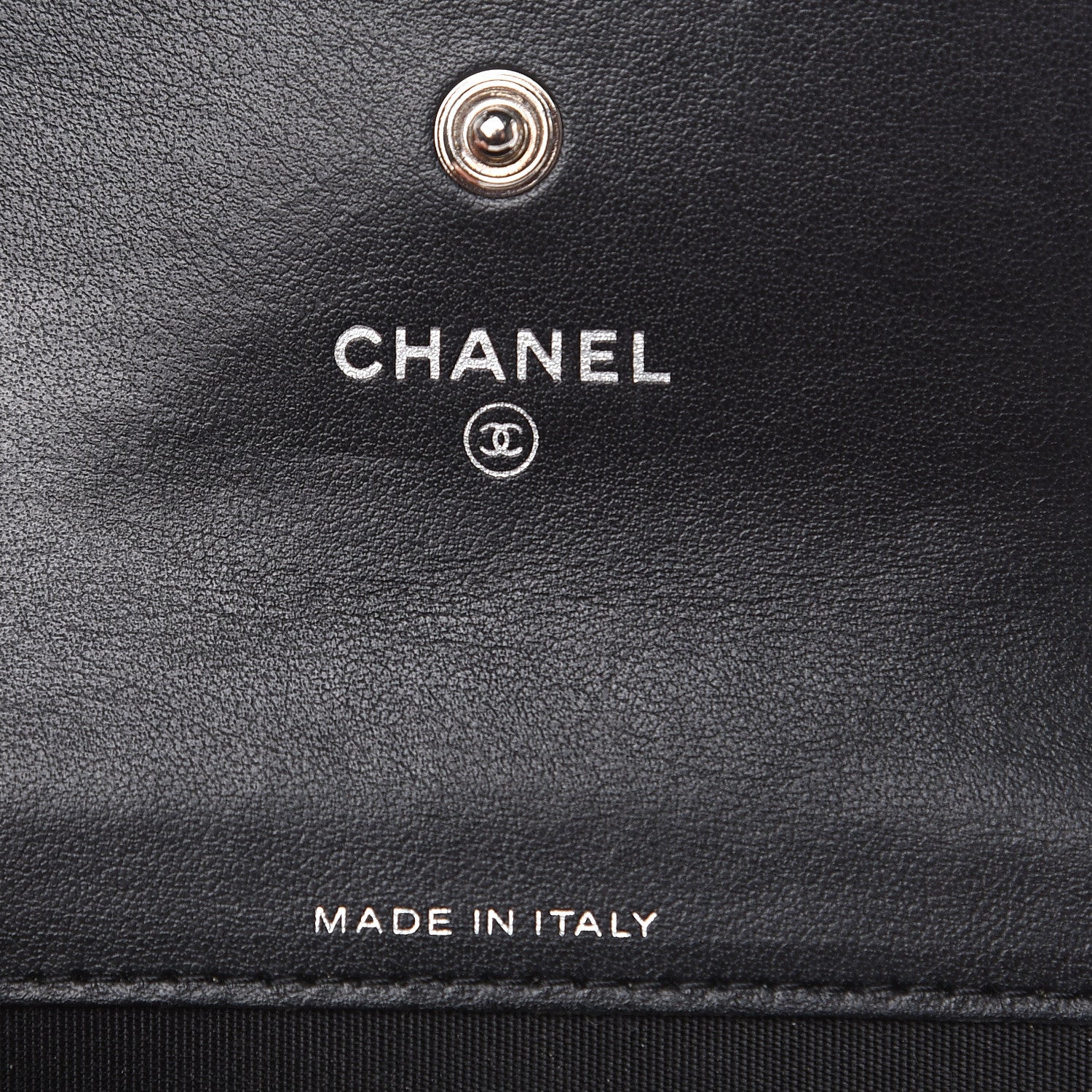 Chanel Goatskin Camellia Embossed Flap Card Holder Wallet Black 6 of 12