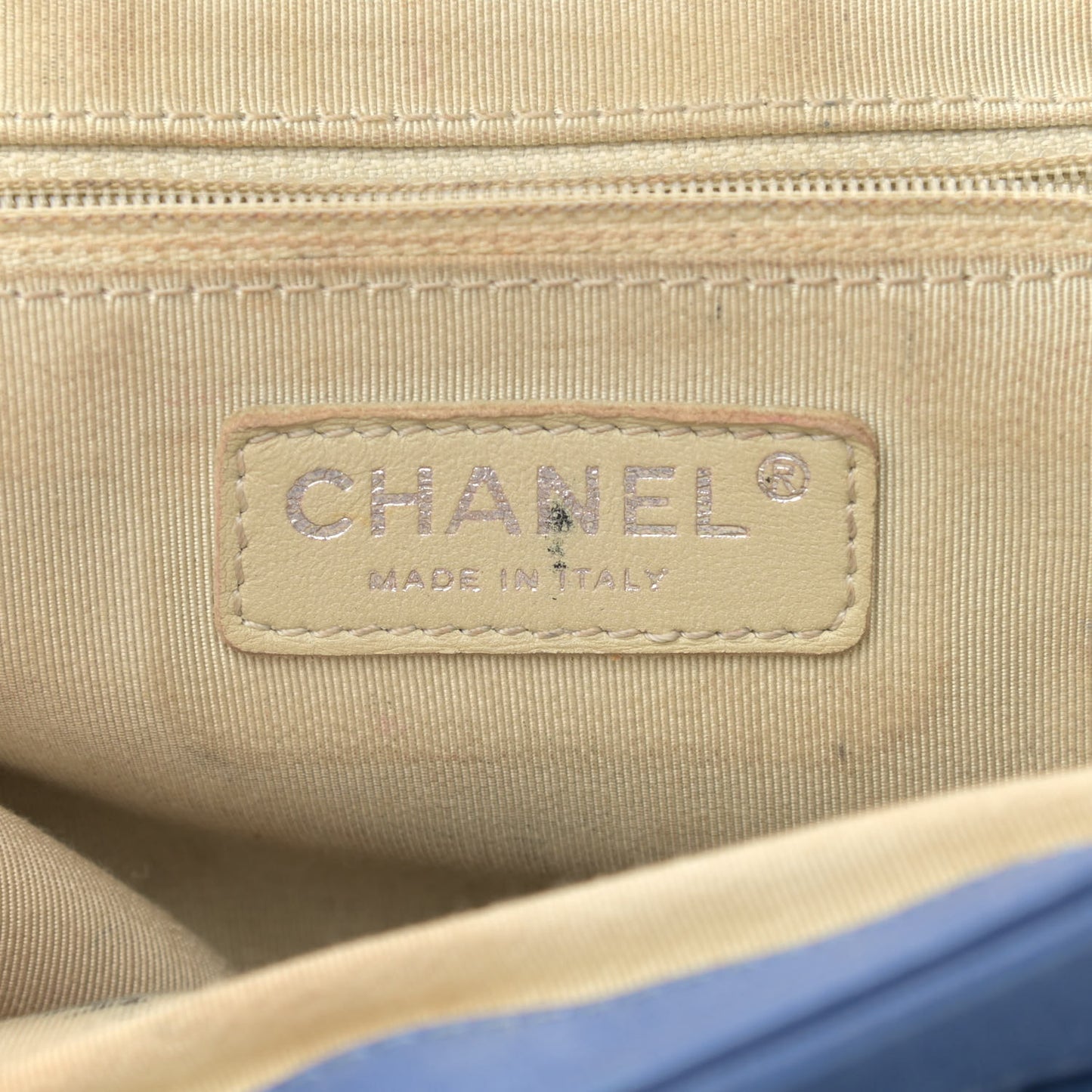 Washed Lambskin Quilted Mini Chain Around Flap Blue