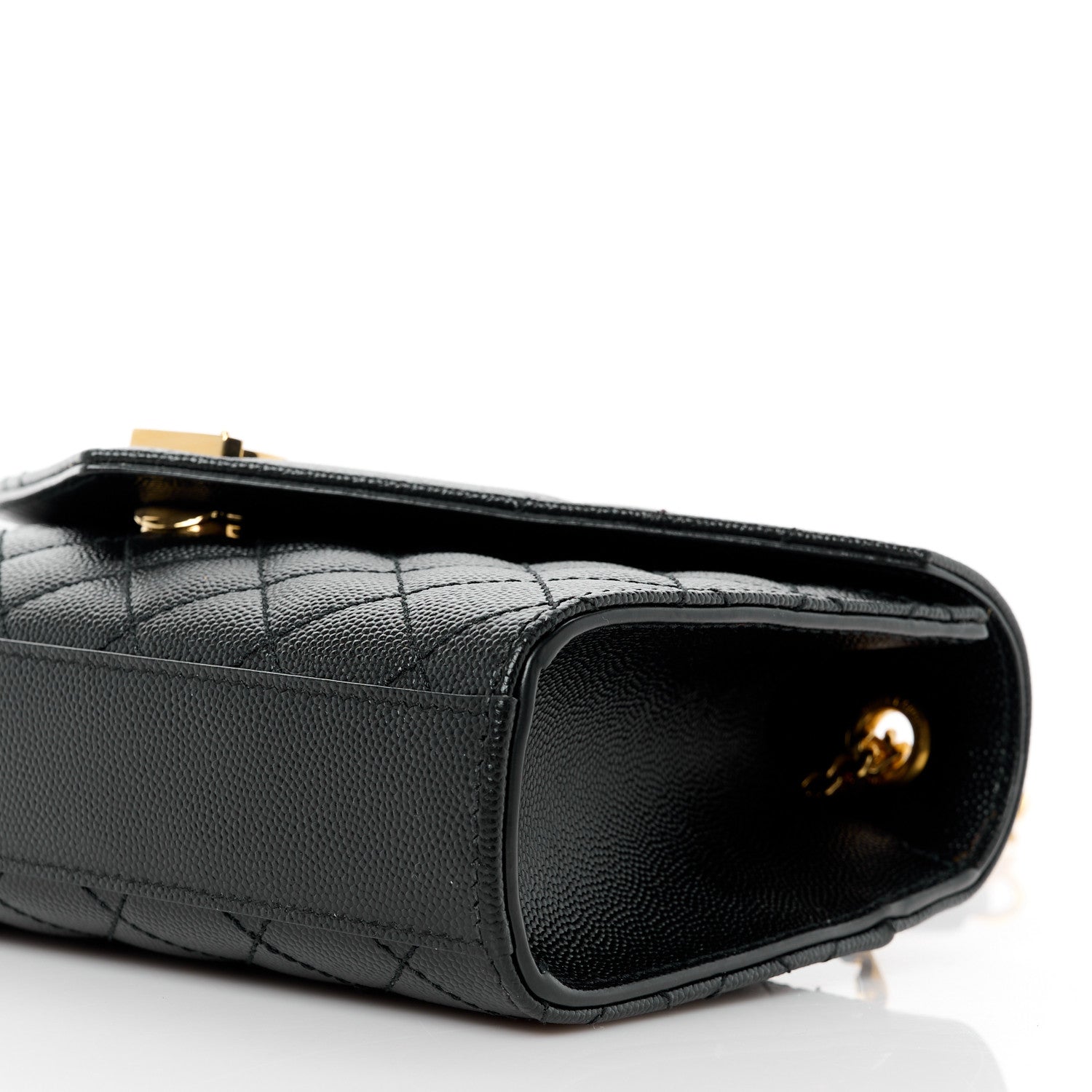 Saint Laurent Grain De Poudre Textured Mixed Matelasse Triquilt Small Monogram Satchel Black 11 of 11
