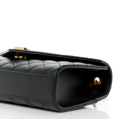 Saint Laurent Grain De Poudre Textured Mixed Matelasse Triquilt Small Monogram Satchel Black 11 of 11