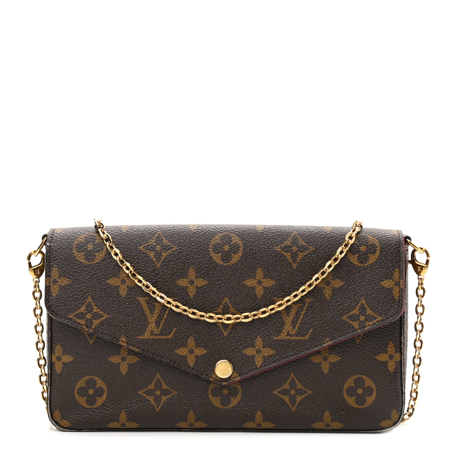 Louis Vuitton Monogram Pochette Felicie Chain Wallet Fuchsia 3 of 16