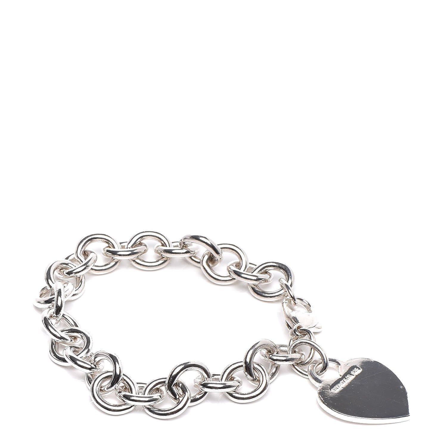 Tiffany Sterling Silver Heart Tag Charm Bracelet 1 of 6
