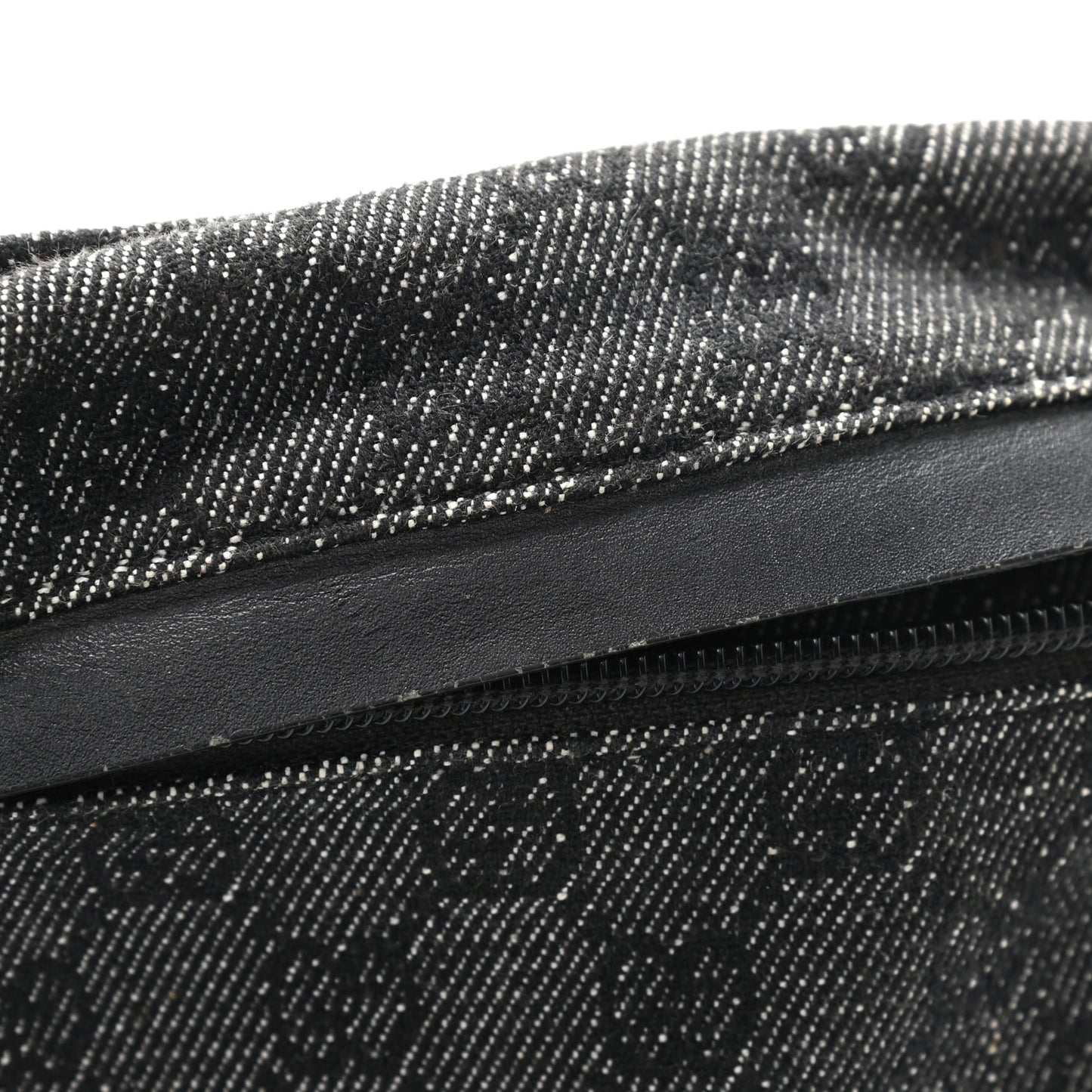 Denim Monogram Double Pocket Belt Bag Black