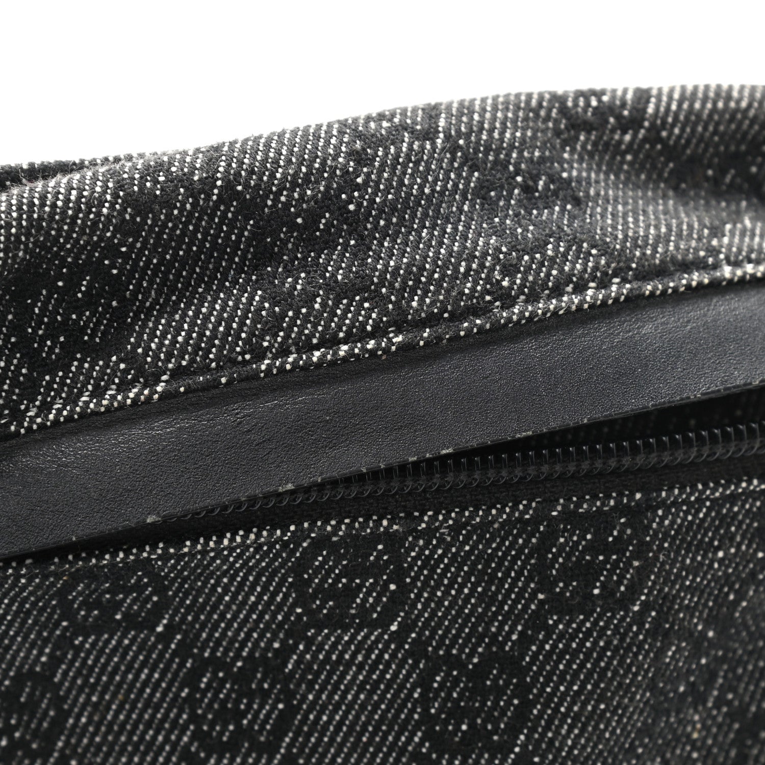 Gucci Denim Monogram Double Pocket Belt Bag Black 11 of 11