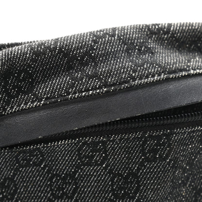 Gucci Denim Monogram Double Pocket Belt Bag Black 11 of 11