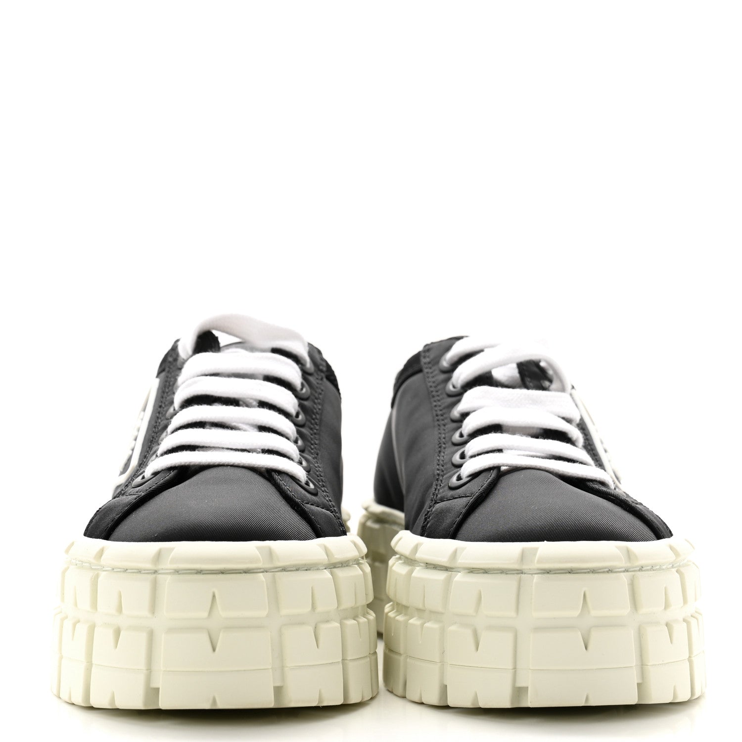 Prada Re-Nylon Gabardine Triangle Logo Double Wheel 50mm Sneakers 37 Black 2 of 8