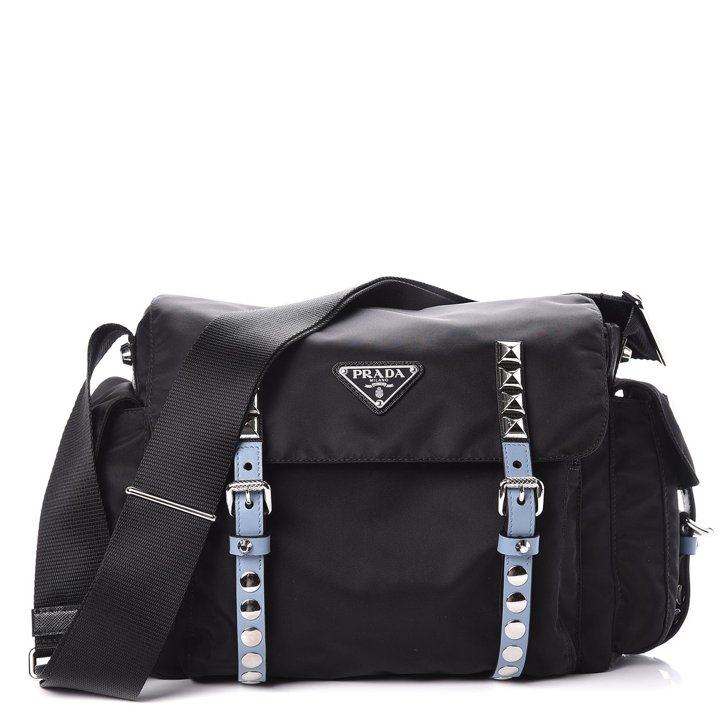 Nylon New Vela Studded Messenger Black Astrale