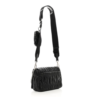 Prada Nappa Gaufre Flap Shoulder Bag Black 3 of 9