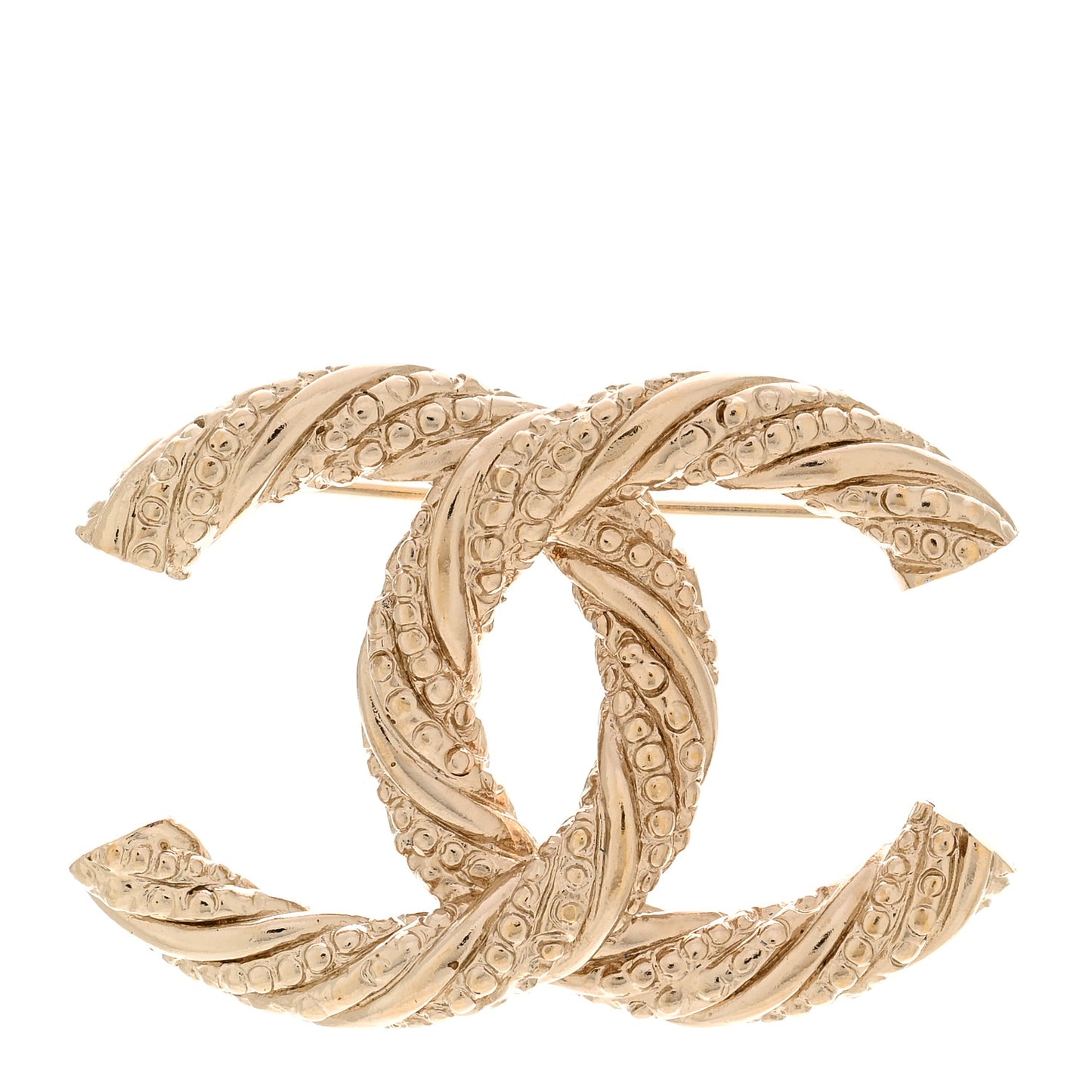 Twisted CC Brooch Light Gold