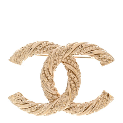 Chanel Twisted CC Brooch Light Gold 1 of 4