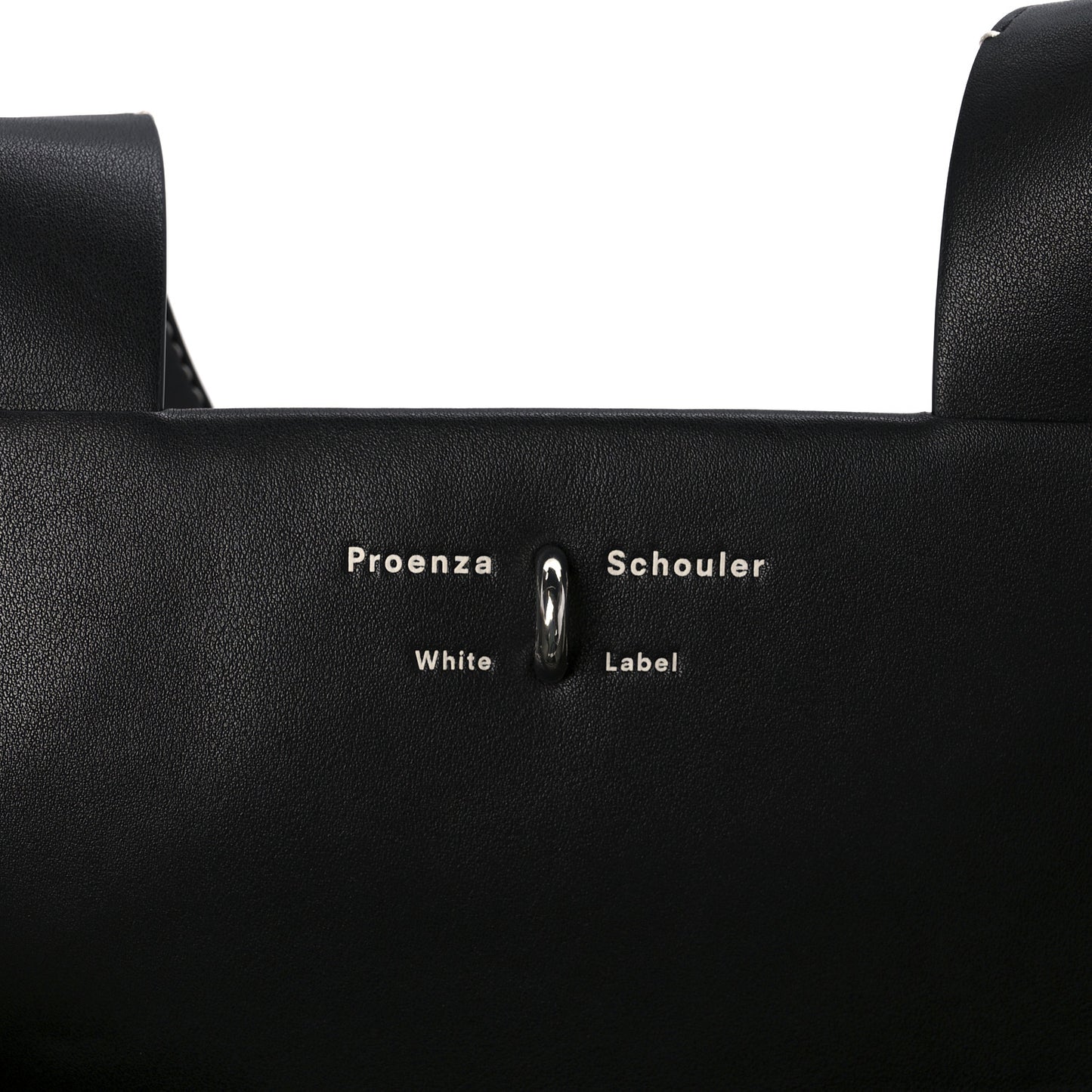Canvas Calfskin XL Morris Tote Optic White Black