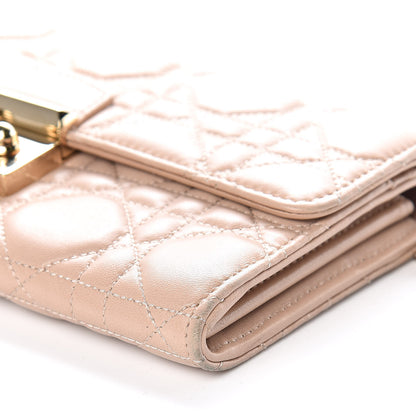Christian Dior Lambskin Cannage Rendezvous Wallet Nude 6 of 9