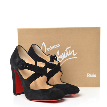 Christian Louboutin Veau Velours Miss Ellen 100 Pumps 36 Black 9 of 9