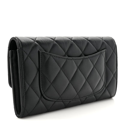 Chanel Lambskin Quilted Large Flap Wallet Black 3 of 11