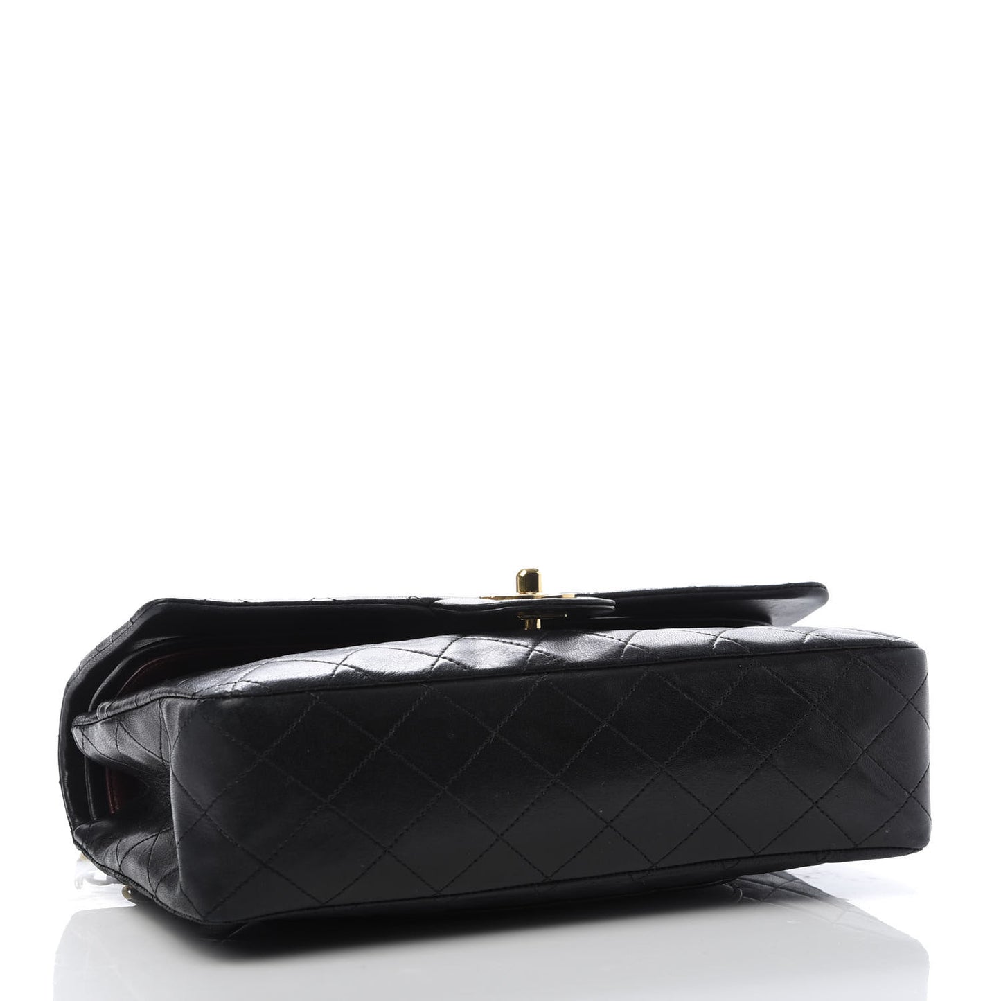 Lambskin Quilted Medium Double Flap Black