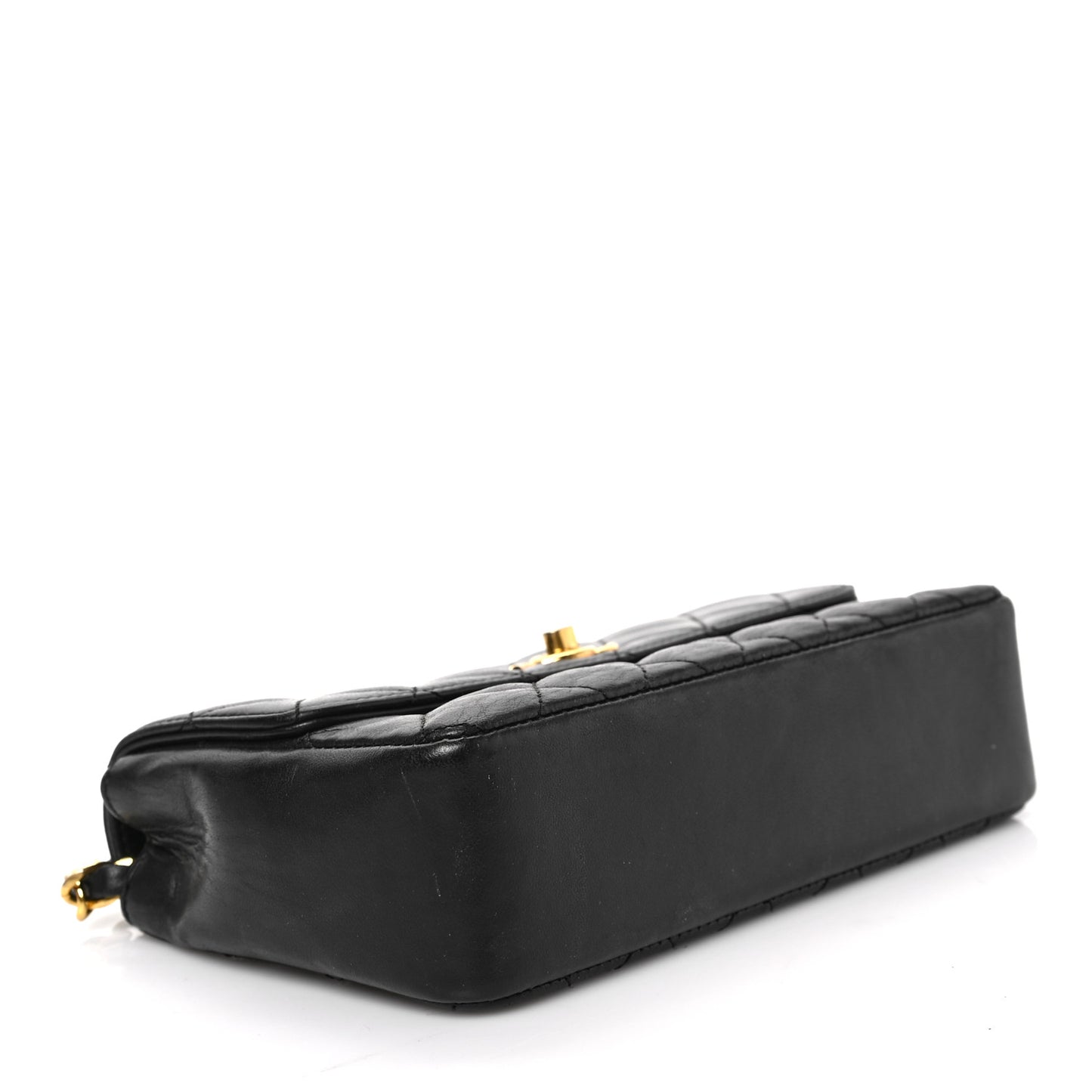 Lambskin Quilted Mini Rectangular Flap Black