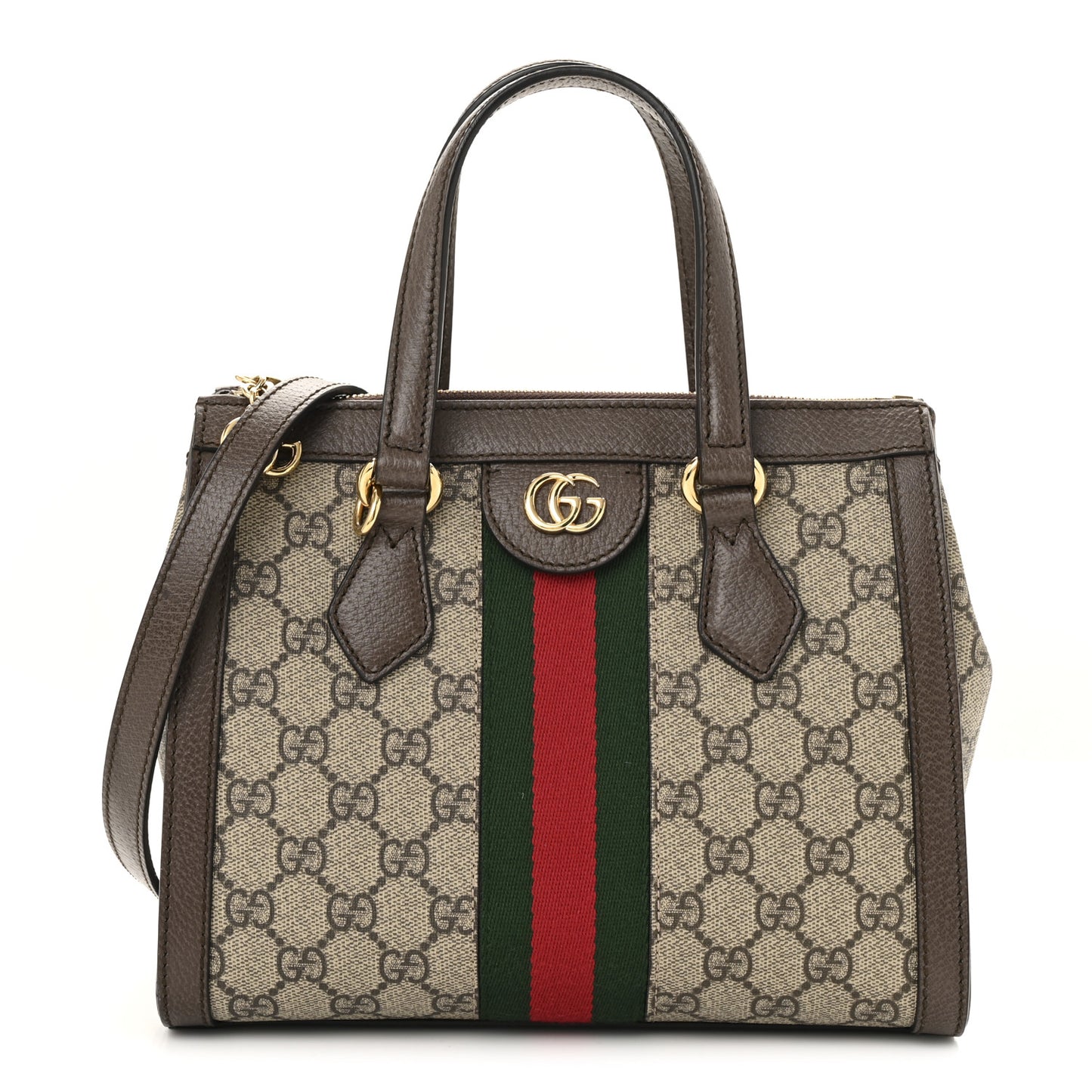 GG Supreme Monogram Small Ophidia Tote Bag Brown