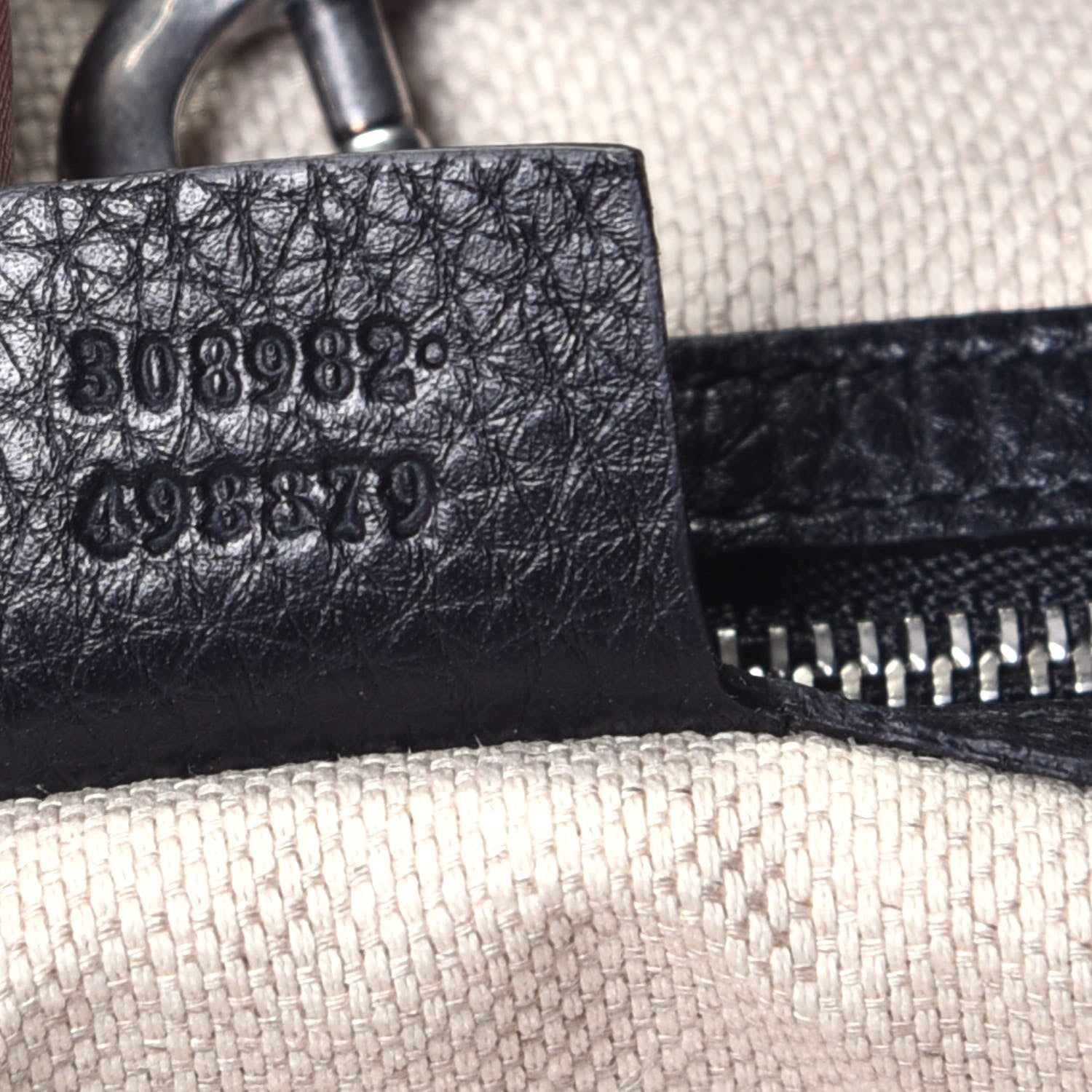 Gucci Pebbled Calfskin Studded Medium Soho Chain Shoulder Bag Black 13 of 17