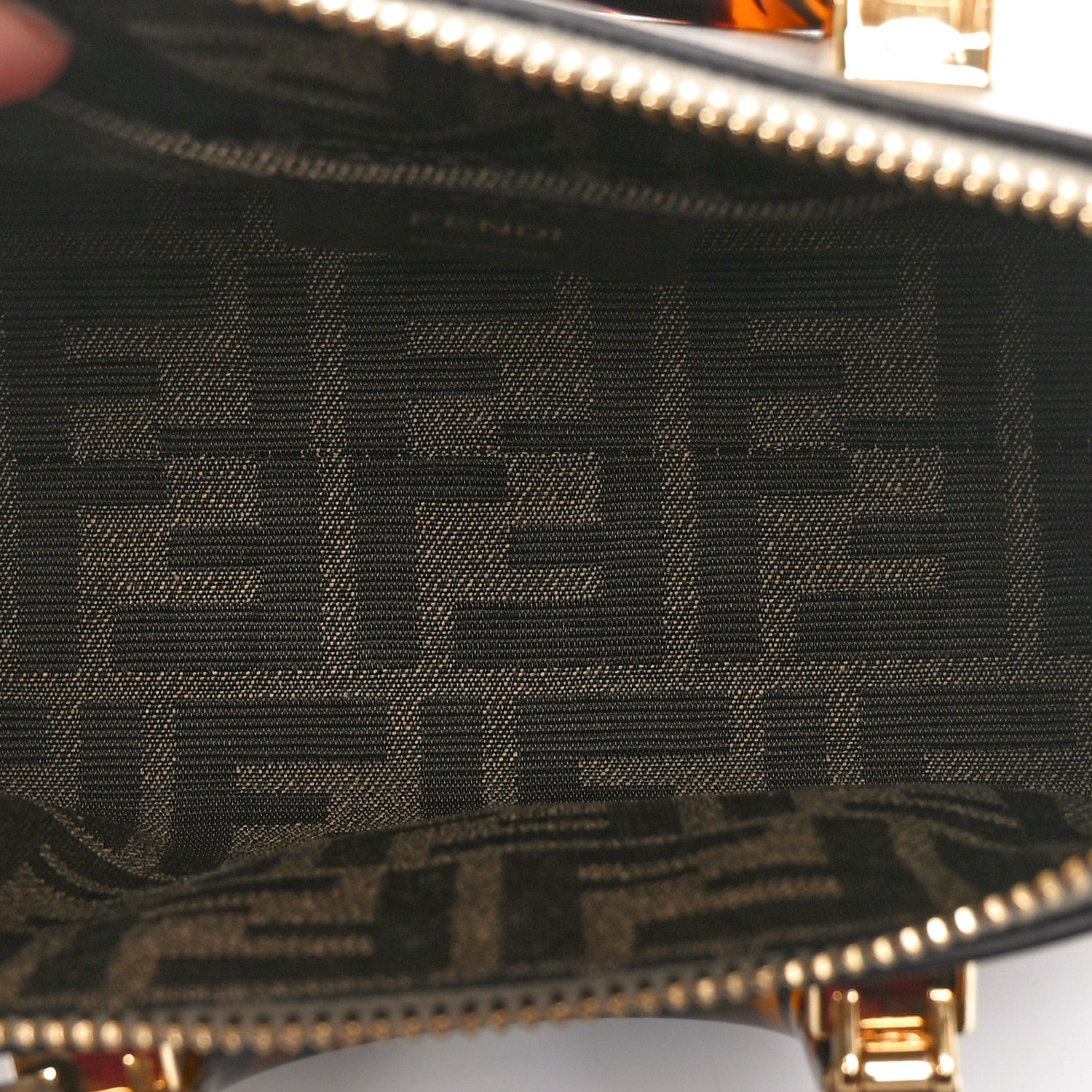 Fendi Vitello King Plexiglass Logo Embossed Mini By The Way Top Handle Boston Bag Tortora 5 of 9