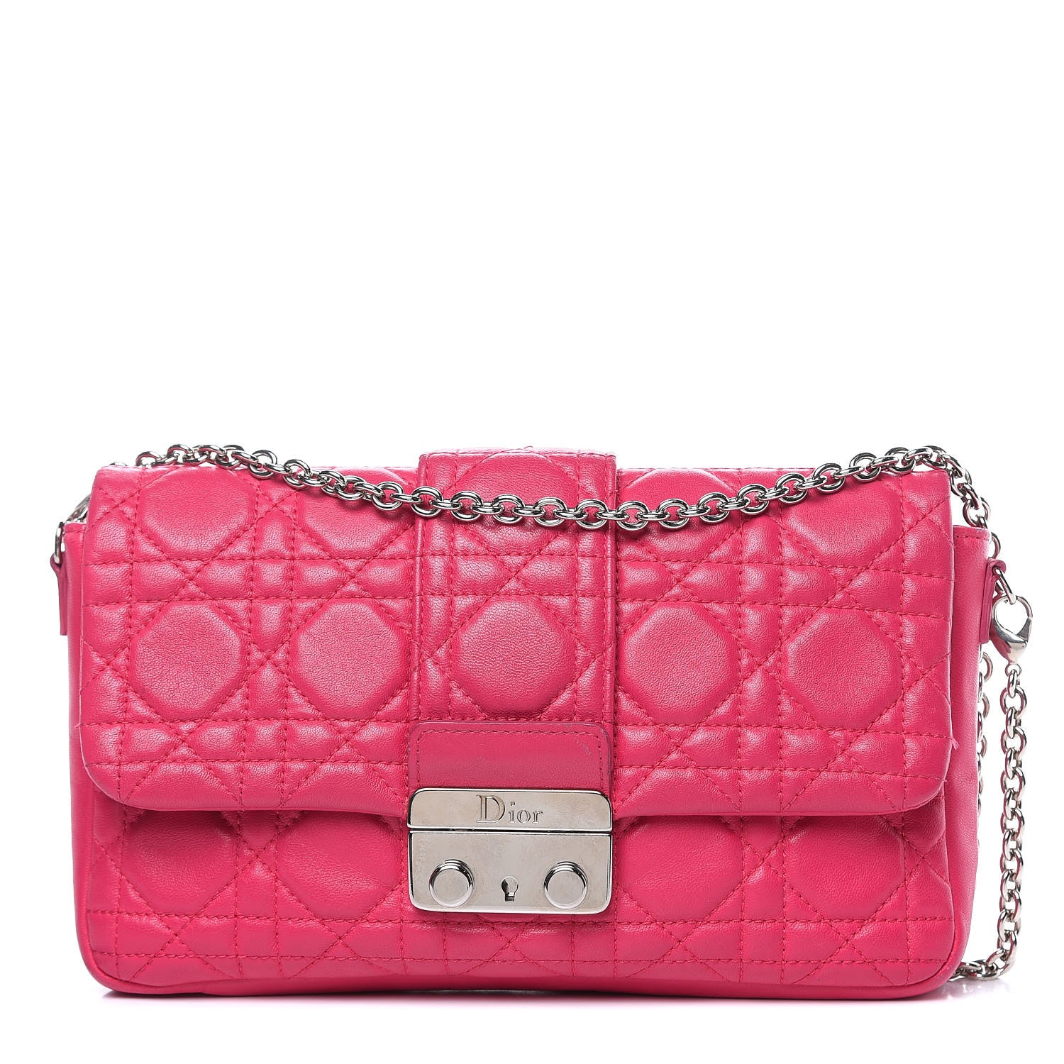 Christian Dior Lambskin Cannage New Lock Pouch Fuchsia 1 of 17