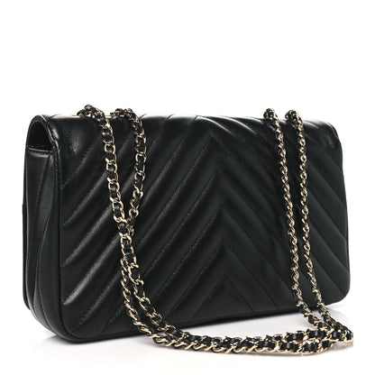 Chanel Calfskin Chevron Quilted Medium Statement Flap Black 3 of 10