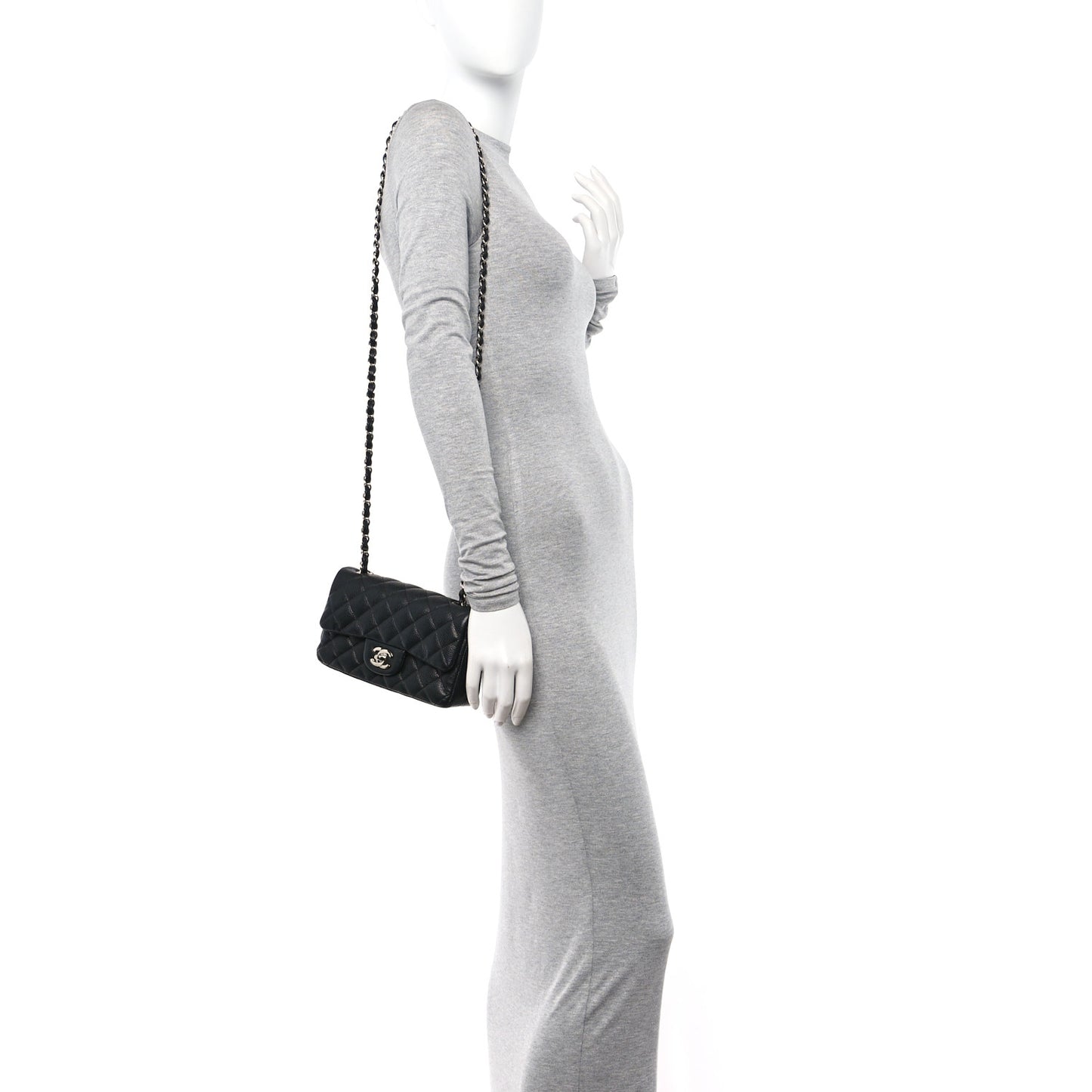 Caviar Quilted Mini Rectangular Flap Black