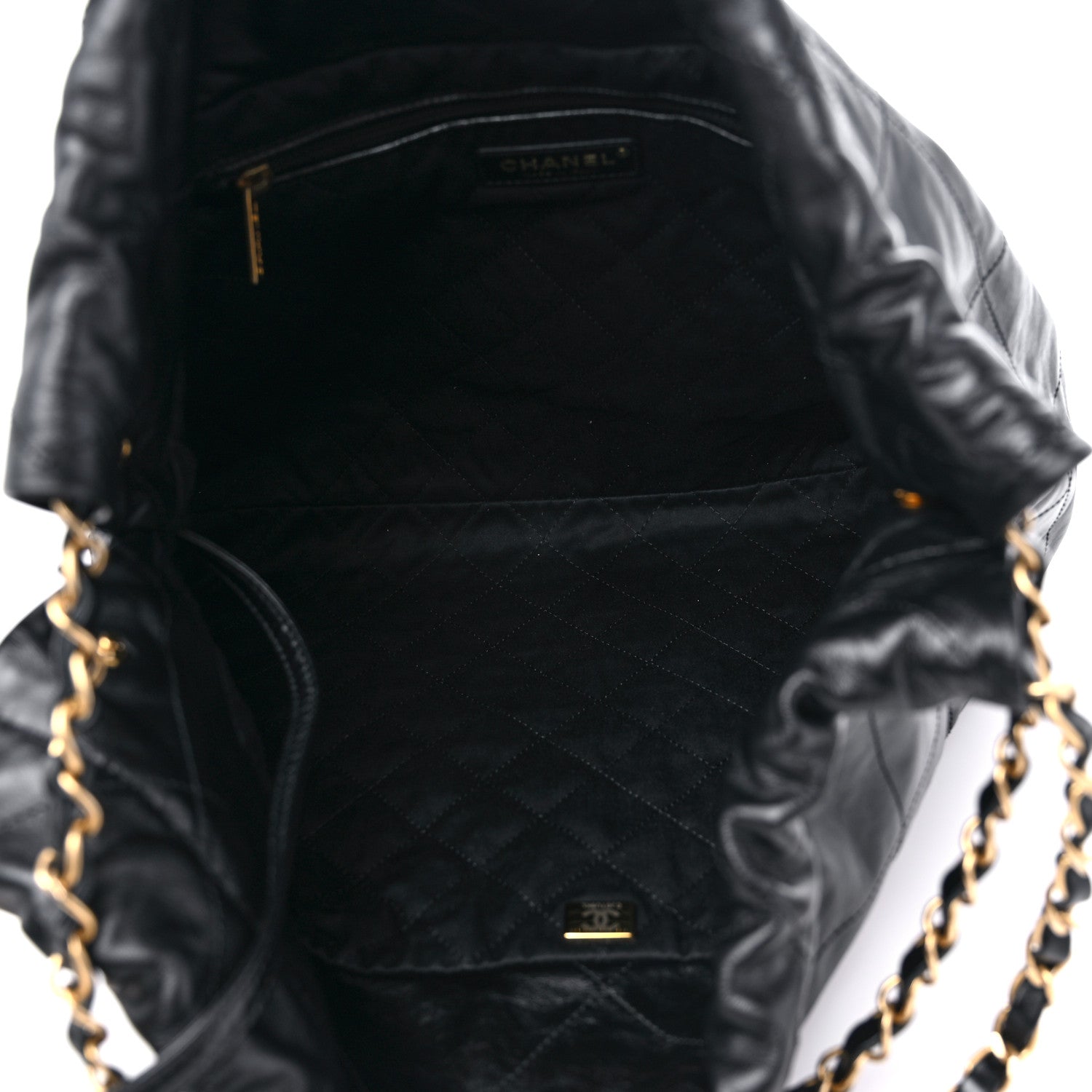 Chanel Shiny Calfskin Quilted Chanel 22 Black 5 of 9