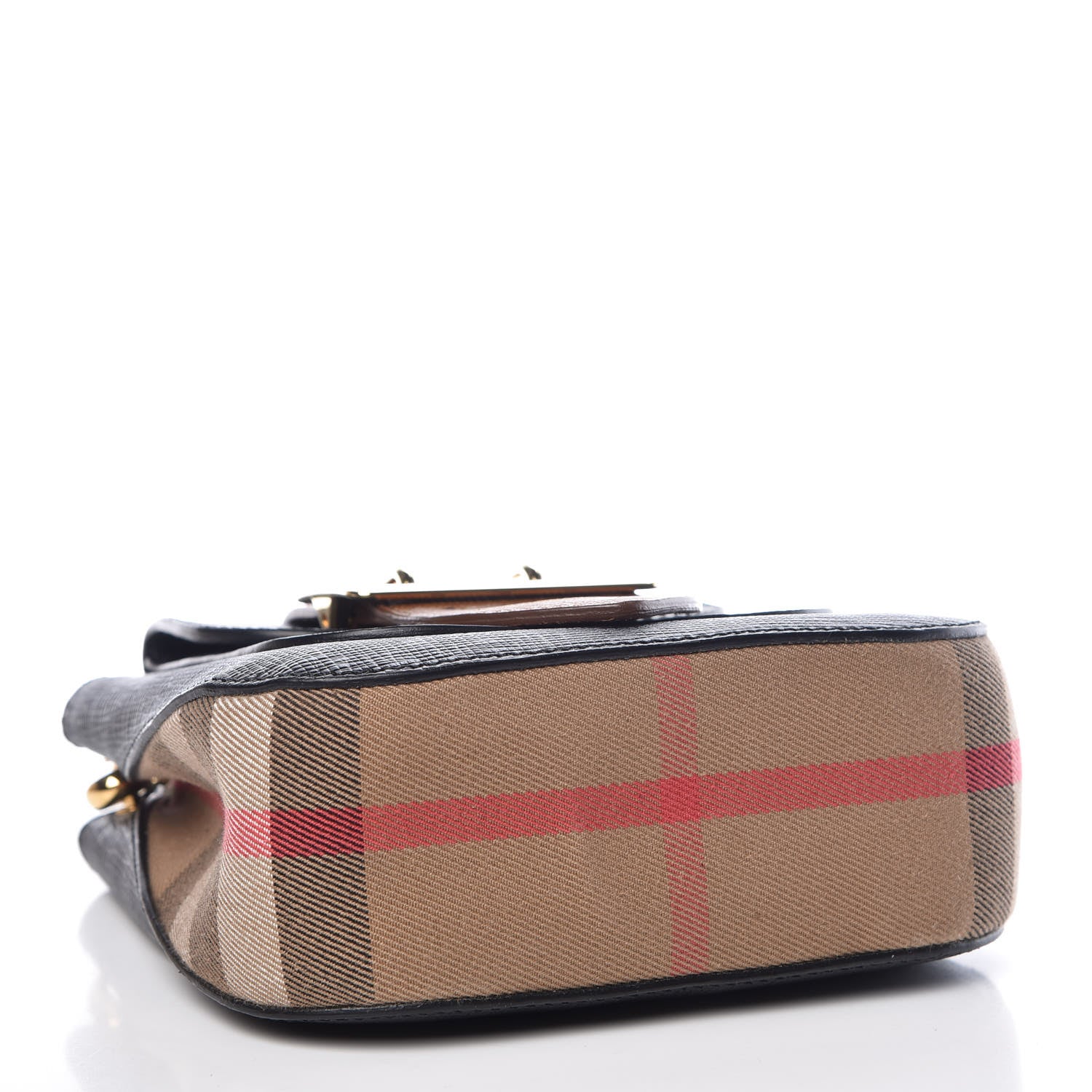 Burberry Derby Calfskin Small Square Buckle Belt Bag Black Tan 5 of 11