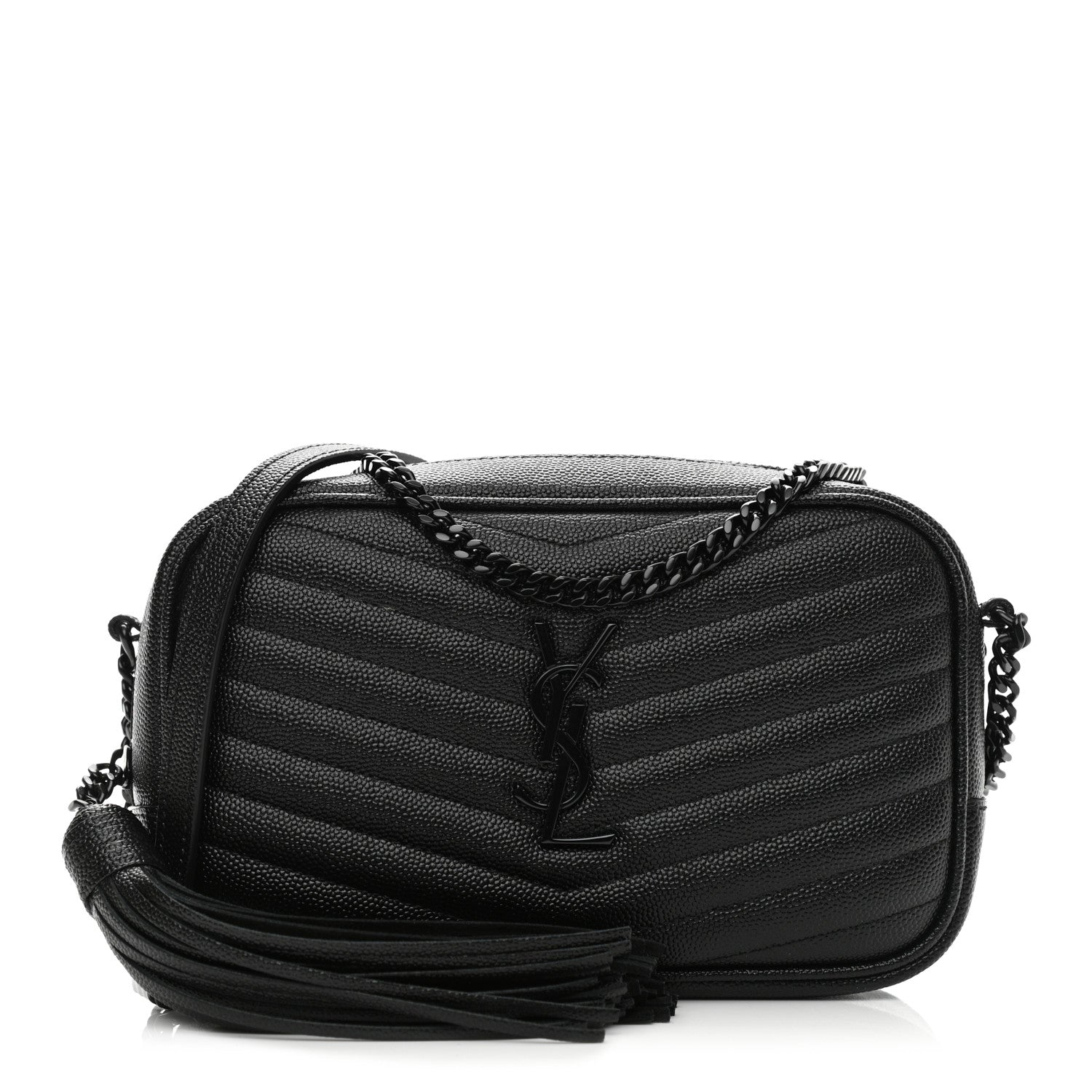 Saint Laurent Grain De Poudre Matelasse Monogram Mini Lou Camera Bag Black 1 of 11