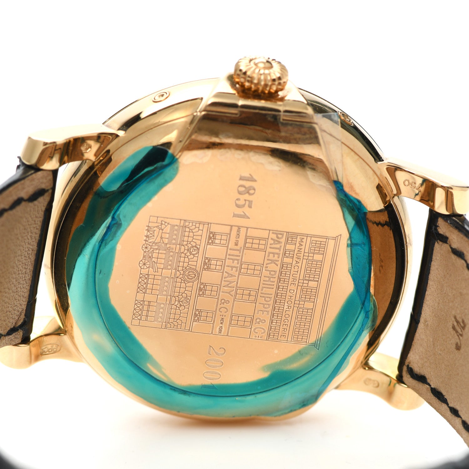 Patek Philippe 18K Yellow Gold Crocodile 36mm Annual Calendar Moonphase Automatic Watch 5150 4 of 5